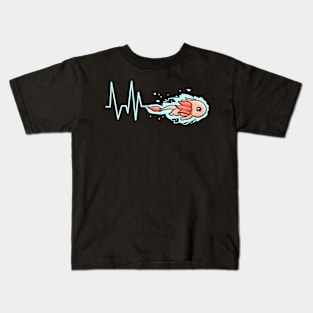 Kawaii - Heartbeat swimming Albino Axalotl Kids T-Shirt